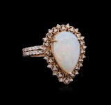 1.00 ctw Opal and Diamond Ring - 14KT Rose Gold