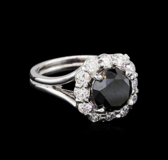 4.25 ctw Black Diamond Ring - 14KT White Gold