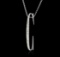 14KT White Gold 0.18 ctw Diamond Pendant With Chain