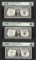 Lot of (3) Consecutive 1957 $1 Silver Certificate Notes PMG Gem Uncirculated 66E