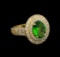 2.70 ctw Tsavorite and Diamond Ring - 14KT Yellow Gold