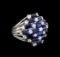 5.00 ctw Sapphire and Diamond Ring - 14KT White Gold