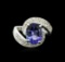 14KT White Gold 3.90 ctw Tanzanite and Diamond Ring