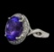 7.25 ctw Tanzanite and Diamond Ring - 14KT White Gold