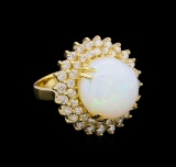8.25 ctw Opal and Diamond Ring 14KT Yellow Gold