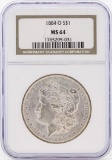 1884-O $1 Morgan Silver Dollar Coin NGC MS64 Great Toning