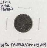 1863 Civil War Token WM Thierbach Grocer New York