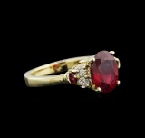 3.28 ctw Ruby and Diamond Ring - 14KT Yellow Gold
