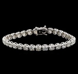 18KT White Gold 9.66 ctw Diamond Tennis Bracelet