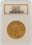 1911-S $20 St. Gaudens Double Eagle Gold Coin NGC MS62
