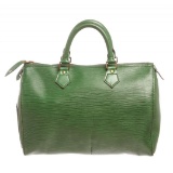 Louis Vuitton Green Epi Speedy 30 cm Satchel Bag