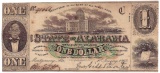 1863 $1 Alabama Confederate Note