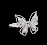 0.27 ctw Diamond Butterfly Ring - 14KT White Gold