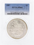1887 $1 Morgan Silver Dollar Coin PCGS MS66