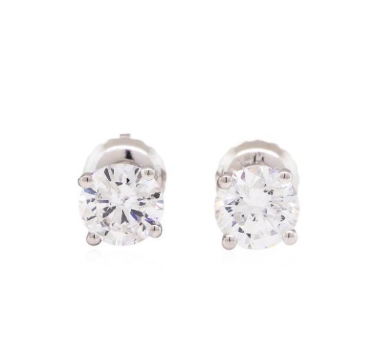 1.00 ctw Diamond Stud Earrings - 14KT White Gold