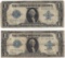 1923 $1 Large Silver Certificate Speelman / White Notes Lot of 2