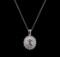 1.61 ctw Diamond Pendant With Chain - 14KT White Gold