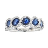 2.53 ctw Sapphire and Diamond Ring - 18KT White Gold
