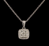 0.51 ctw Diamond Pendant With Chain - 14KT White Gold