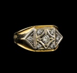 0.61 ctw Diamond Ring - 14KT White and Yellow Gold