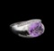 Crayola 3.95 ctw Pink Amethyst and White Sapphire Ring - .925 Silver