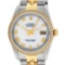 Rolex Mens 2 Tone 14K Mother Of Pearl Diamond 36MM Datejust Wristwatch