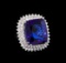 14KT White Gold GIA Certified 43.23 ctw Tanzanite and Diamond Ring