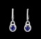 1.07 ctw Sapphire and Diamond Earrings - 14KT White Gold