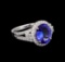 3.38 ctw Tanzanite and Diamond Ring - Platinum