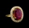 14KT Yellow Gold 3.89 ctw Ruby and Diamond Ring