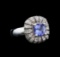 14KT White Gold 1.52 ctw Tanzanite and Diamond Ring