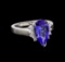 2.70 ctw Tanzanite and Diamond Ring - 14KT White Gold