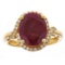 6.28 ctw Ruby and Diamond Ring - 14KT Yellow Gold
