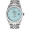 Rolex Mens Stainless Steel Ice Blue Diamond 36MM Datejust Wristwatch