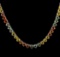 33.56 ctw Multi Color Sapphire Necklace - 14KT White Gold