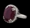 8.28 ctw Ruby and Diamond Ring - 14KT White Gold