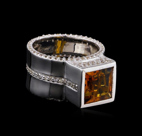 Crayola 3.50 ctw Citrine and White Sapphire Ring - .925 Silver