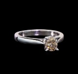 14KT White Gold 0.95 ctw Oval Cut Fancy Brown Diamond Solitaire Ring