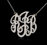 14KT White Gold 1.45 ctw Diamond Pendant With Chain