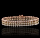 14KT Three-Tone Gold 6.54 ctw Diamond Bracelet