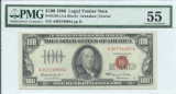 1966 $ 100 Legal Tender Note PMG About Uncirculated 55
