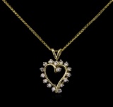 0.72 ctw Diamond Pendant With Chain - 14KT Yellow Gold