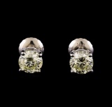 14KT White Gold 1.20 ctw Diamond Solitaire Earrings