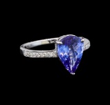 18KT White Gold 3.52 ctw Tanzanite and Diamond Ring