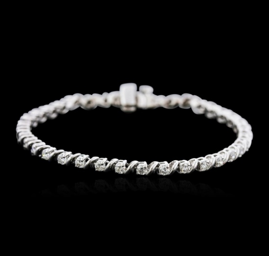 14KT White Gold 2.23 ctw Diamond Tennis Bracelet