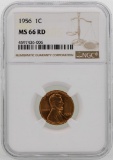 1956 Lincoln Wheat Penny Coin NGC MS66RD