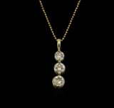 14KT Yellow Gold 1.50 ctw Diamond Pendant With Chain