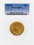 1910-D $10 Indian Head Eagle Gold Coin PCGS MS62