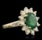 14KT Yellow Gold 3.52 ctw Emerald and Diamond Ring