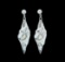 Fall Leaf Crystal Earrings - Rhodium Plated